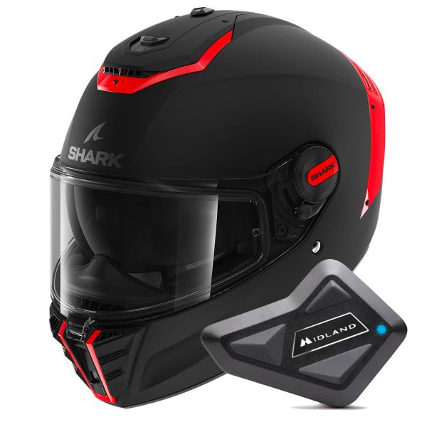 Casque Integral Shark Spartan RS Blank Mat SP KOK + Kit Bluetooth BT Mini
