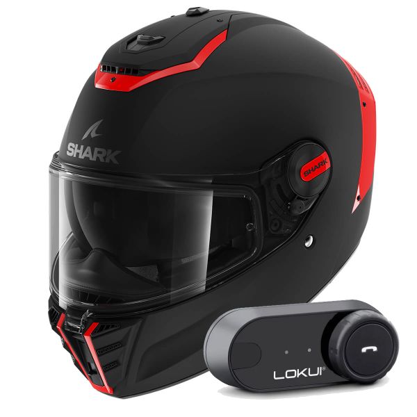 Casque Integral Shark Spartan RS Blank Mat SP KOK + Kit Bluetooth Lokui K30