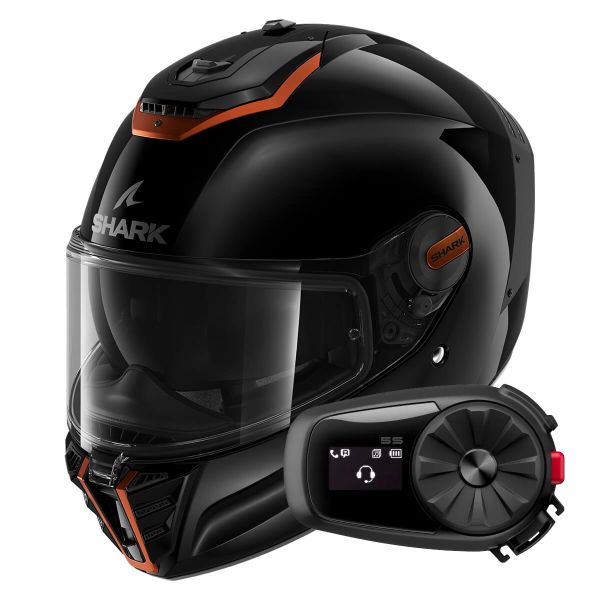 Casque Integral Shark Spartan RS Blank SP KCK + Kit Bluetooth 5S Solo