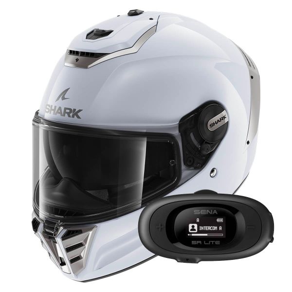 Casque Integral Shark Spartan RS Blank W01 + Kit bluetooth 5R Lite Solo