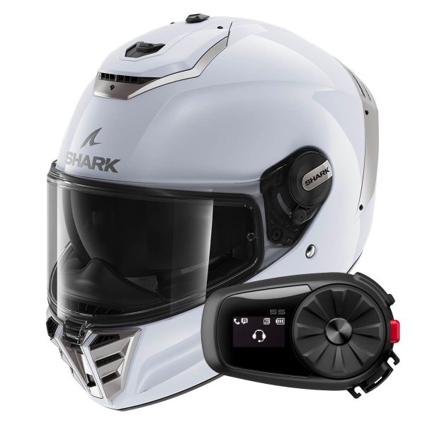 Casque Integral Shark Spartan RS Blank W01 + Kit Bluetooth 5S Solo