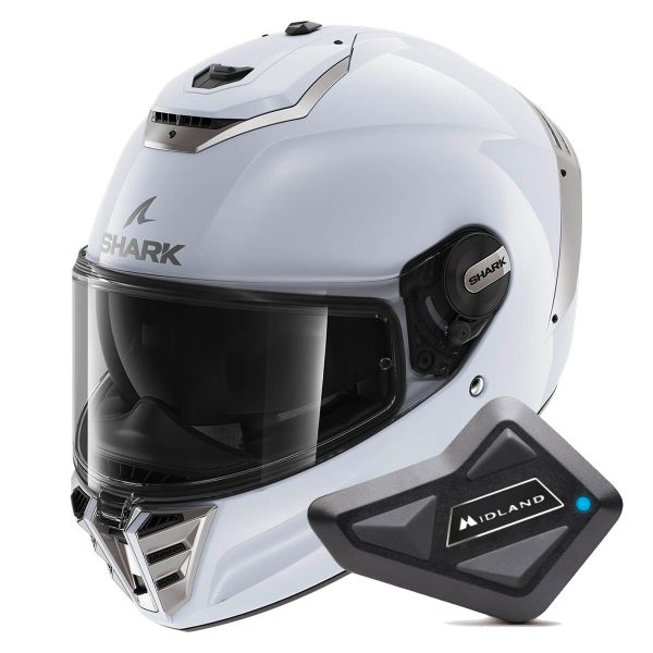 Casque Integral Shark Spartan RS Blank W01 + Kit Bluetooth BT Mini