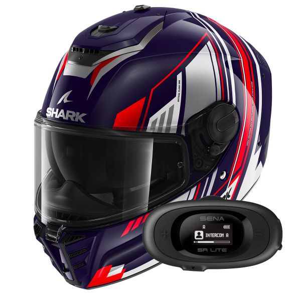 Casque Integral Shark Spartan RS Byhron BWU +Kit bluetooth 5R Lite Solo