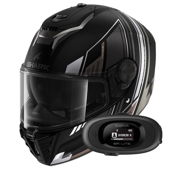 Casque Integral Shark Spartan RS Byhron Mat KAU + Kit bluetooth 5R Lite Solo
