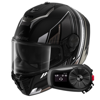 Casque Integral Shark Spartan RS Byhron Mat KAU + Kit Bluetooth 5S Solo