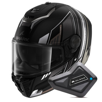 Casque Integral Shark Spartan RS Byhron Mat KAU + Kit Bluetooth BT Mini