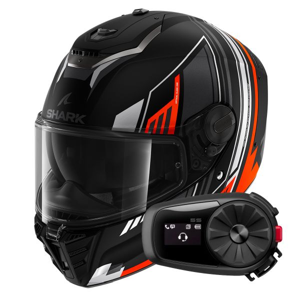 Casque Integral Shark Spartan RS Byhron Mat KOU + Kit Bluetooth 5S Solo