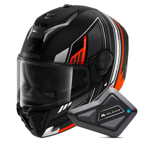 Casque Integral Shark Spartan RS Byhron Mat KOU + Kit Bluetooth BT Mini