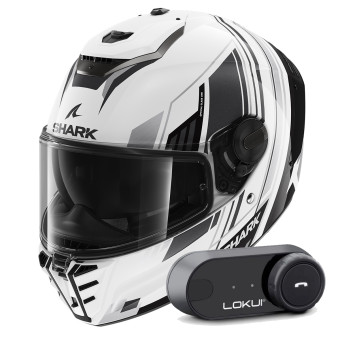 Casque Integral Shark Spartan RS Byhron WKU + Kit Bluetooth Lokui K30