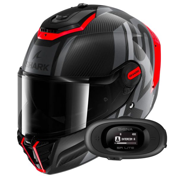 Casque Integral Shark Spartan RS Carbon Shawn DOS + Kit bluetooth 5R Lite Solo