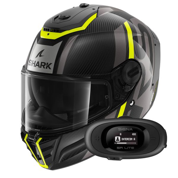 Casque Integral Shark Spartan RS Carbon Shawn DYA + Kit bluetooth 5R Lite Solo