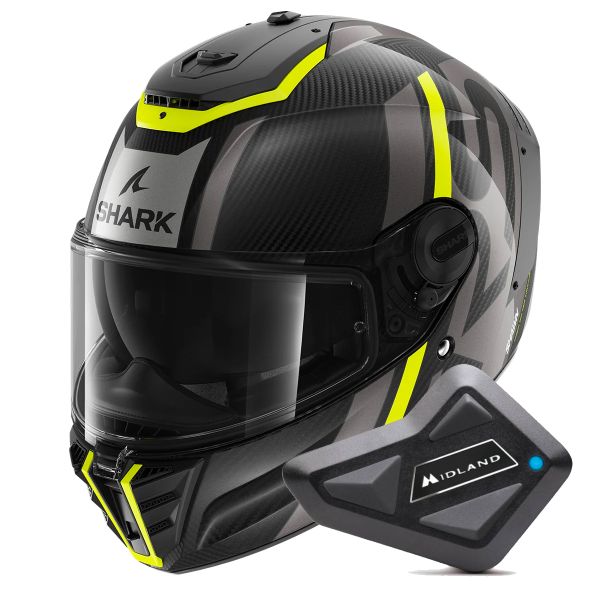 Casque Integral Shark Spartan RS Carbon Shawn DYA + Kit Bluetooth BT Mini