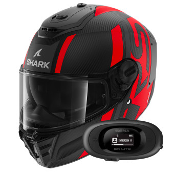 Casque Integral Shark Spartan RS Carbon Shawn Mat DAR + Kit bluetooth 5R Lite Solo