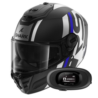 Casque Integral Shark Spartan RS Carbon Shawn Mat DBS + Kit bluetooth 5R Lite Solo