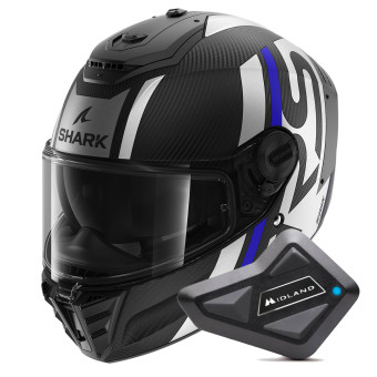Casque Integral Shark Spartan RS Carbon Shawn Mat DBS + Kit Bluetooth BT Mini