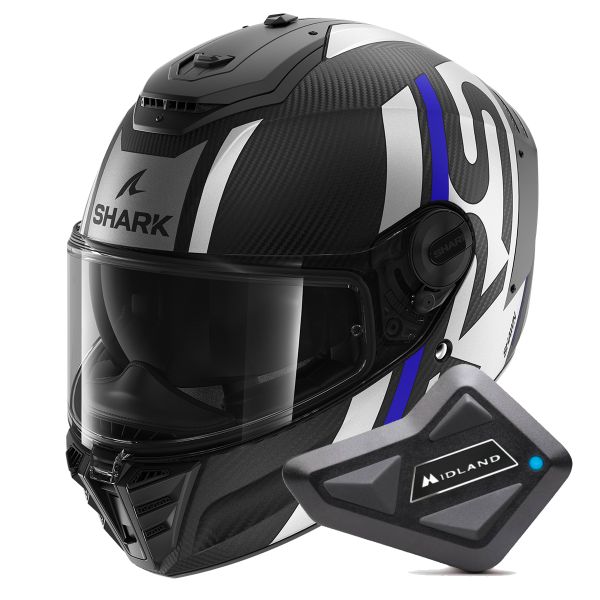 Casque Integral Shark Spartan RS Carbon Shawn Mat DBS + Kit Bluetooth BT Mini