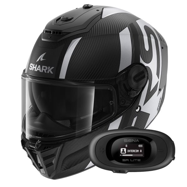 Casque Integral Shark Spartan RS Carbon Shawn Mat DKS + Kit bluetooth 5R Lite Solo