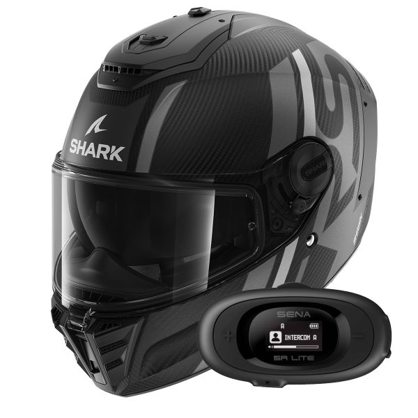 Casque Integral Shark Spartan RS Carbon Shawn Mat DSA + Kit bluetooth 5R Lite Solo