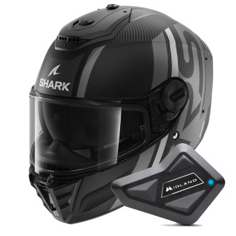 Casque Integral Shark Spartan RS Carbon Shawn Mat DSA + Kit Bluetooth BT Mini