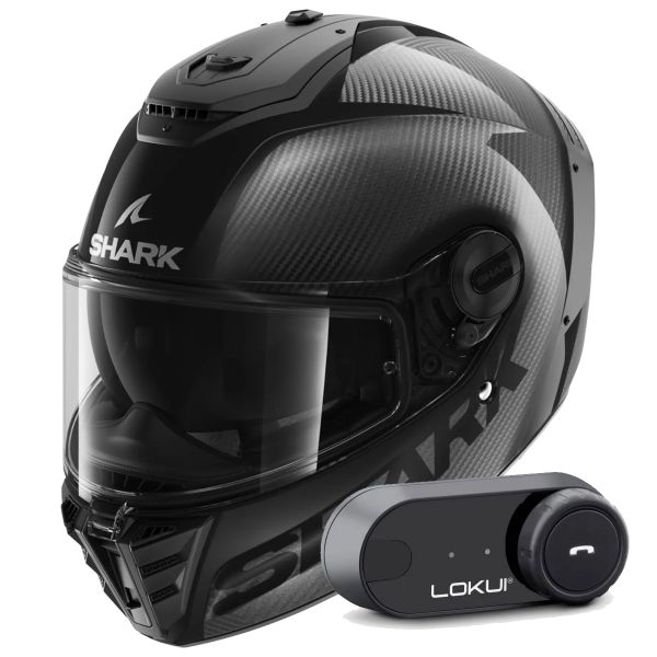 Casque Integral Shark Spartan RS Carbon Skin DAD Dark Visor + Kit Bluetooth Lokui K30 Casque Integral Shark Spartan RS Carbon Skin DAD Dark Visor + Kit Bluetooth Lokui K30