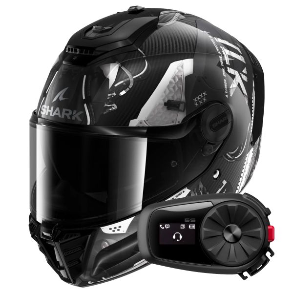 Casque Integral Shark Spartan RS Carbon Xbot DAS + Kit Bluetooth 5S Solo