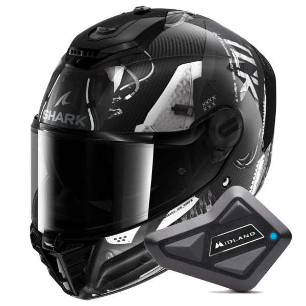 Casque Integral Shark Spartan RS Carbon Xbot DAS + Kit Bluetooth BT Mini
