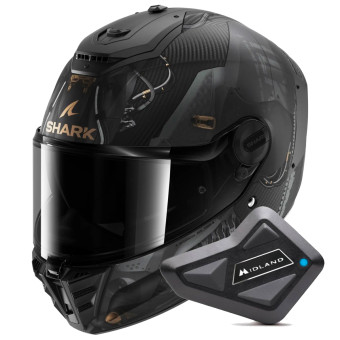 Casque Integral Shark Spartan RS Carbon Xbot Mat DAC + Kit Bluetooth BT Mini