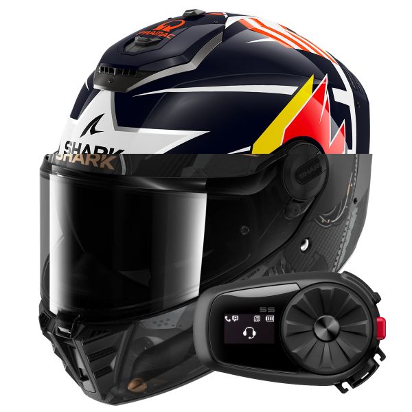 Casque Integral Shark Spartan RS Replica Zarco Austin BRW + Kit Bluetooth 5S Solo