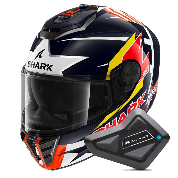 Casque Integral Shark Spartan RS Replica Zarco Austin BRW + Kit Bluetooth BT Mini