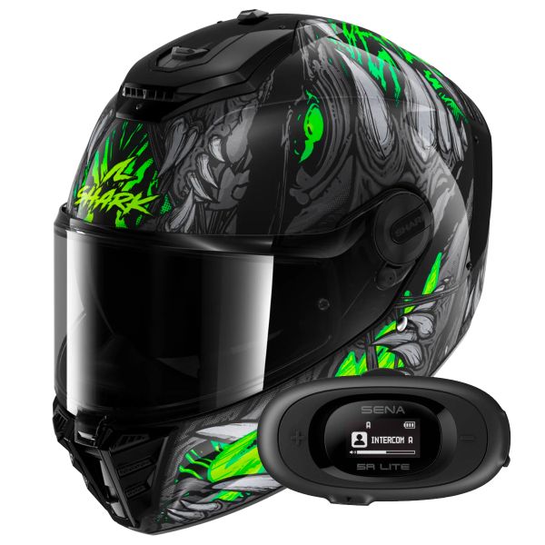 Casque Integral Shark Spartan RS Shaytan KGA + Kit bluetooth 5R Lite Solo