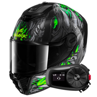 Casque Integral Shark Spartan RS Shaytan KGA + Kit Bluetooth 5S Solo
