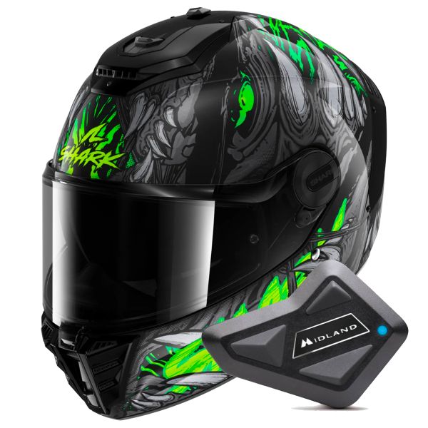 Casque Integral Shark Spartan RS Shaytan KGA + Kit Bluetooth BT Mini