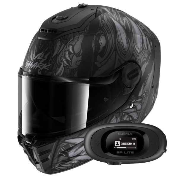 Casque Integral Shark Spartan RS Shaytan Mat KAA + Kit bluetooth 5R Lite Solo