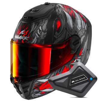 Casque Integral Shark Spartan RS Shaytan Mat KRA + Kit Bluetooth BT Mini