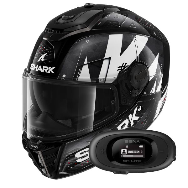 Casque Integral Shark Spartan RS Styngrey KWA + Kit bluetooth 5R Lite Solo