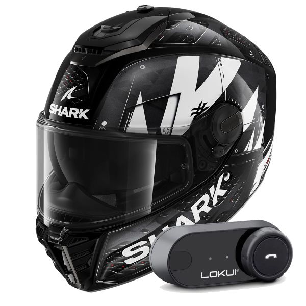Casque Integral Shark Spartan RS Styngrey KWA + Kit Bluetooth Lokui K30