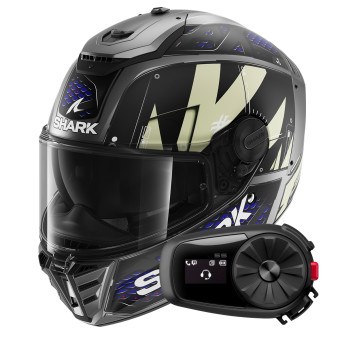 Casque Integral Shark Spartan RS Styngrey Mat AAB + Kit Bluetooth 5S Solo