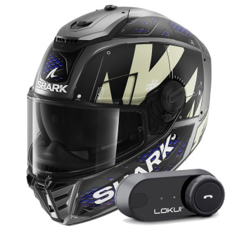 Casque Integral Shark Spartan RS Styngrey Mat AAB + Kit Bluetooth Lokui K30