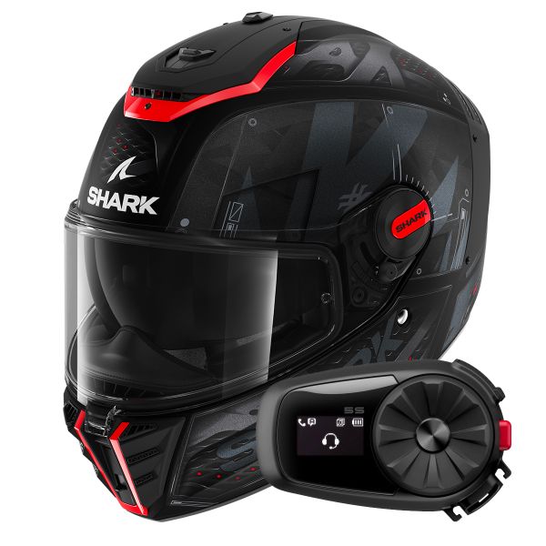 Casque Integral Shark Spartan RS Styngrey Mat KAR + Kit Bluetooth 5S Solo