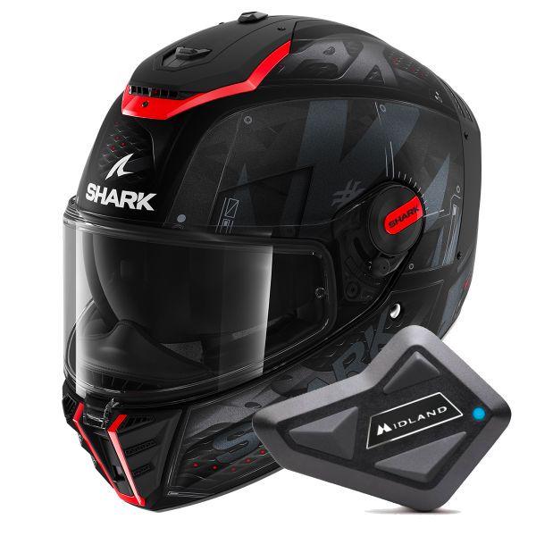 Casque Integral Shark Spartan RS Styngrey Mat KAR + Kit Bluetooth BT Mini