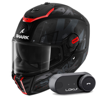 Casque Integral Shark Spartan RS Styngrey Mat KAR + Kit Bluetooth Lokui K30