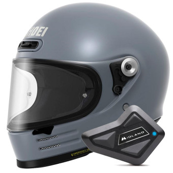 Casque Integral Shoei Glamster 06 Basalt Grey + Kit Bluetooth BT Mini