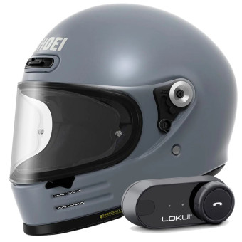 Casque Integral Shoei Glamster 06 Basalt Grey + Kit Bluetooth Lokui K30