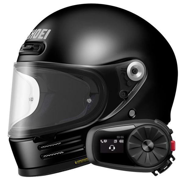 Casque Integral Shoei Glamster 06 Black + Kit Bluetooth 5S Solo Casque Integral Shoei Glamster 06 Black + Kit Bluetooth 5S Solo