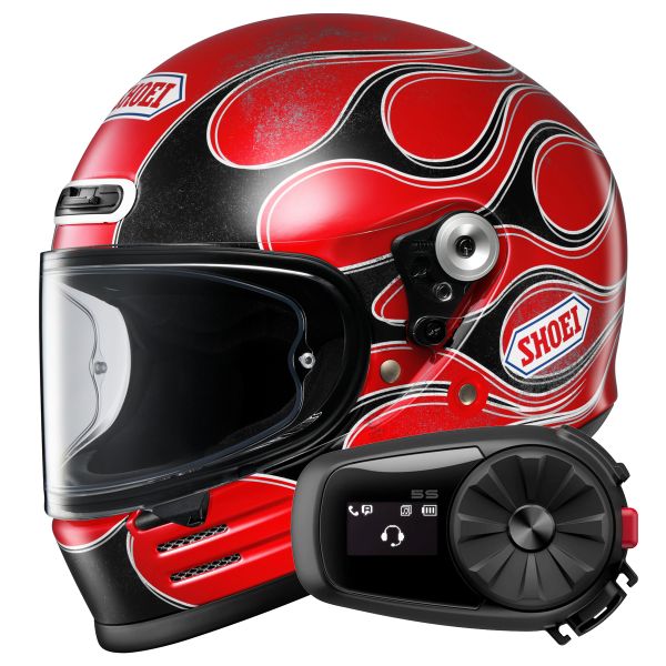 Casque Integral Shoei Glamster 06 Blast TC1 + Kit Bluetooth 5S Solo