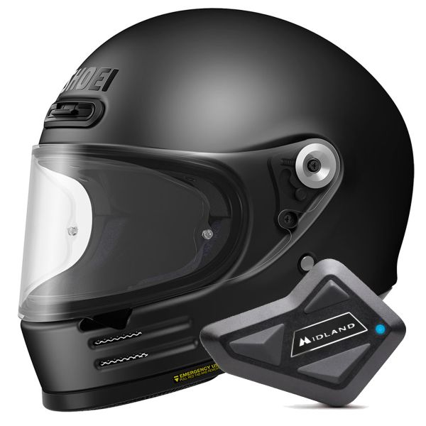 Casque Integral Shoei Glamster 06 Matt Black + Kit Bluetooth BT Mini Casque Integral Shoei Glamster 06 Matt Black + Kit Bluetooth BT Mini