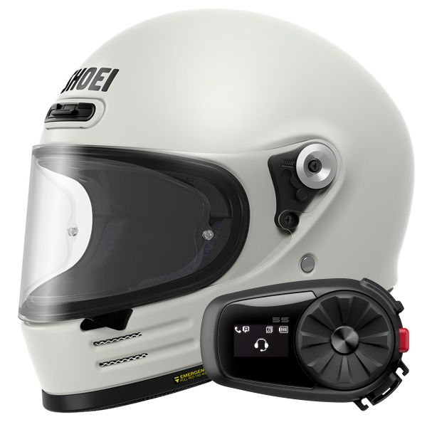 Casque Integral Shoei Glamster 06 Off White + Kit Bluetooth 5S Solo Casque Integral Shoei Glamster 06 Off White + Kit Bluetooth 5S Solo