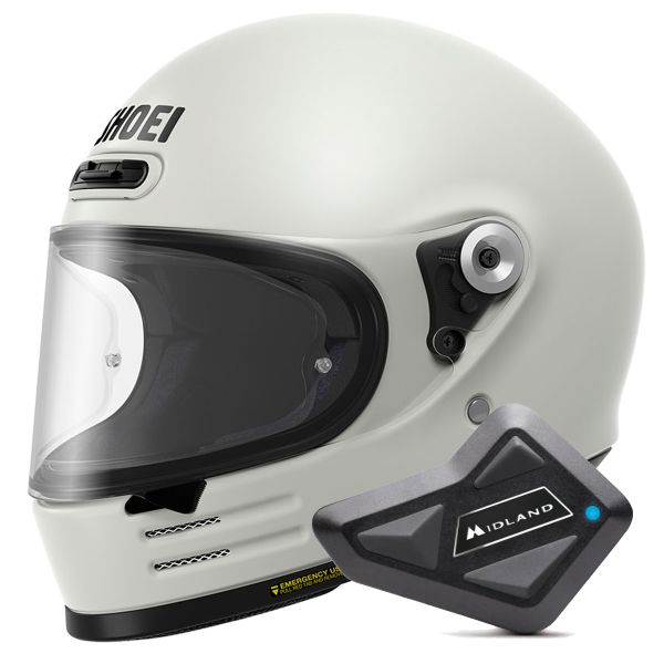 Casque Integral Shoei Glamster 06 Off White + Kit Bluetooth BT Mini Casque Integral Shoei Glamster 06 Off White + Kit Bluetooth BT Mini