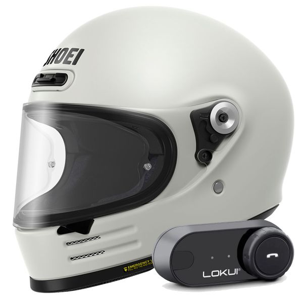 Casque Integral Shoei Glamster 06 Off White + Kit Bluetooth Lokui K30 Casque Integral Shoei Glamster 06 Off White + Kit Bluetooth Lokui K30