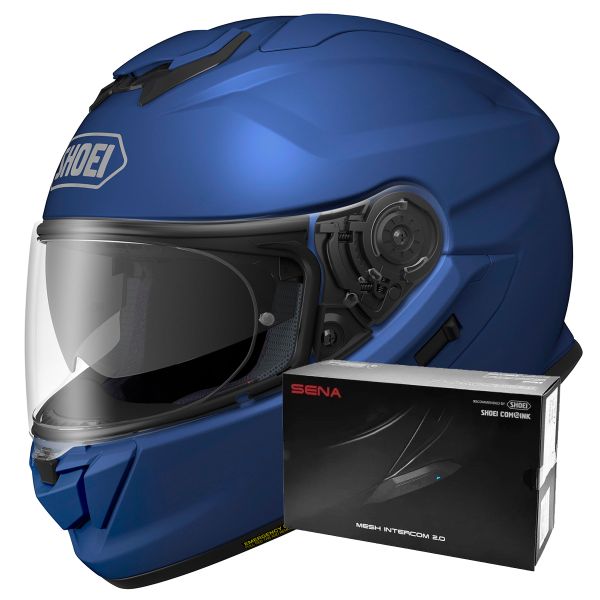 Casque Integral Shoei GT-AIR 3 Matt Blue + Intercom Sena SRL-03